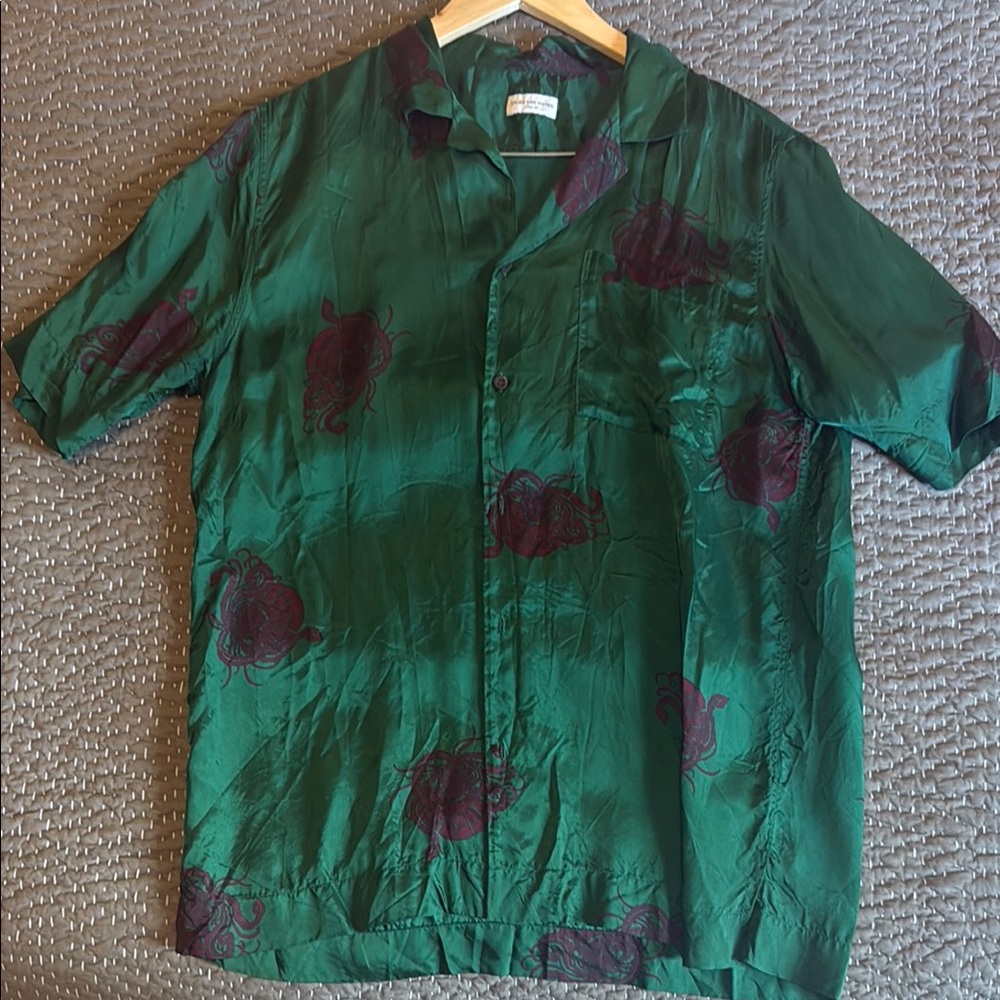 Dries Van Noten Green Viscose Shirt
